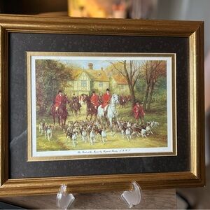 Regal Equestrian Art Print with Gold Frame